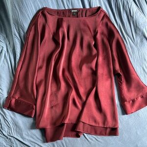 Express Burgundy Satin Top